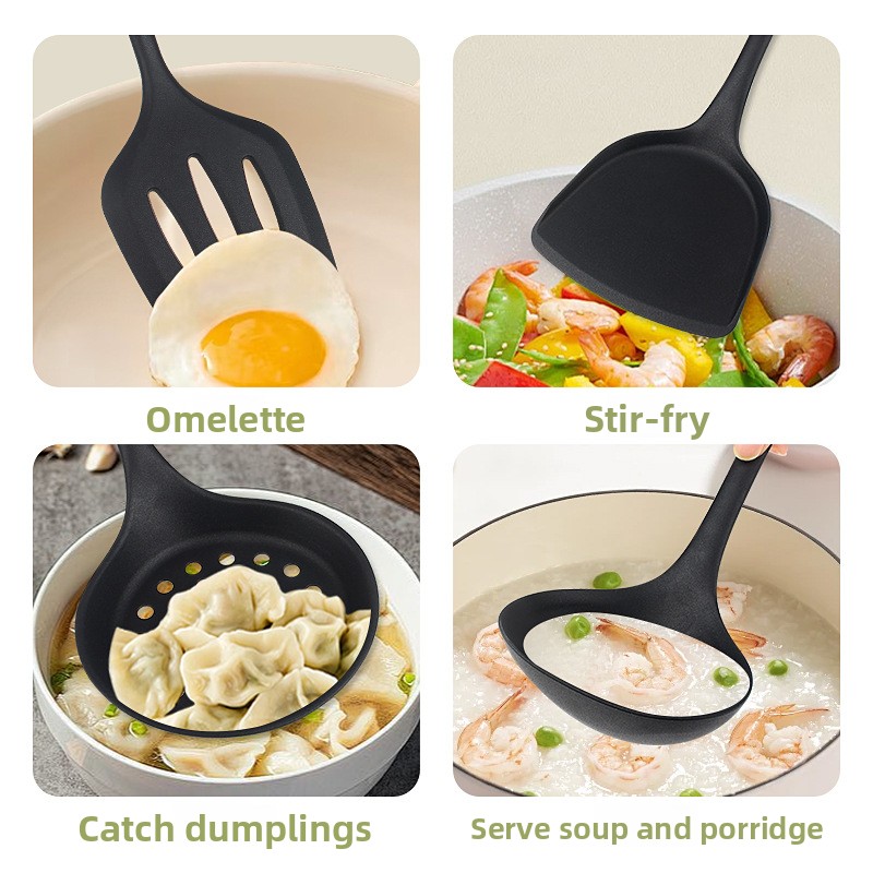 Home Cooking In Chinese - Silicone Chinese Wok Spatula Ladle Skimmer,