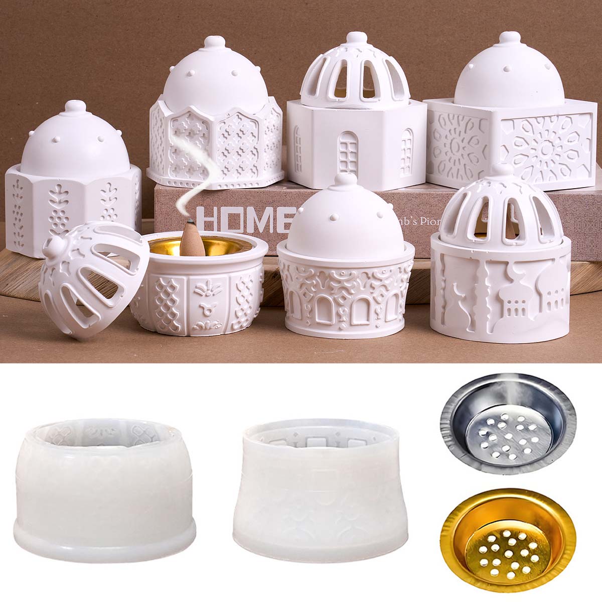 Round Relief Candle Jar Silico - Idli Steamer Mold 评论和价格