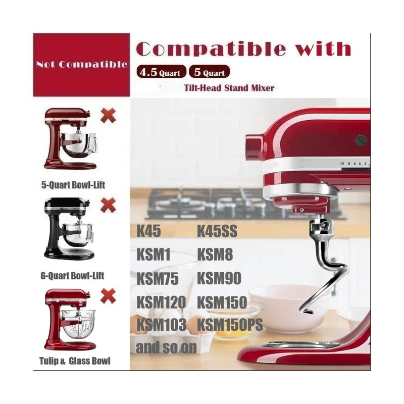 Stainless Steel Spiral Dough H - Kitchenaid Mixer Hand Mixer 评论和价格